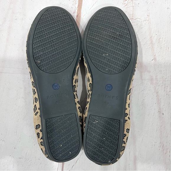 Rothy's The Loafer Spotted Leopard Cheetah Round Toe Ballet Flats - Picture 6 of 8